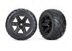 Tires & wheels, assembled, glued (2.8") (RXT black wheels, Anaconda tires, foam inserts) (4WD electric front/rear, 2WD electric front only) (2) (TSM rated)