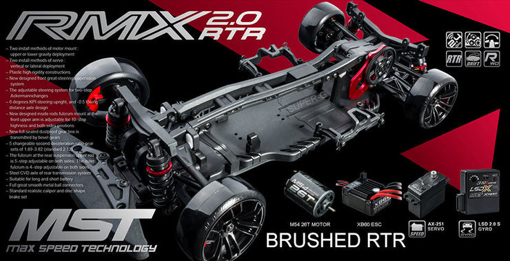 MST RMX 2.0 2WD Brushless RTR Drift Car w/LBMT Body (Red)