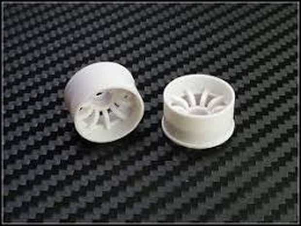 PN Racing Machine Cut 10 Spoke Rear Wheels F2 White  (1 pair) 2WD
