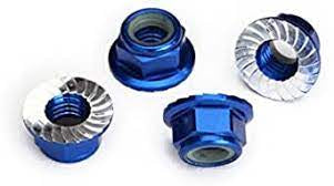 Traxxas 5mm Aluminum Flanged Nylon Locking Nuts (Blue) (4)
