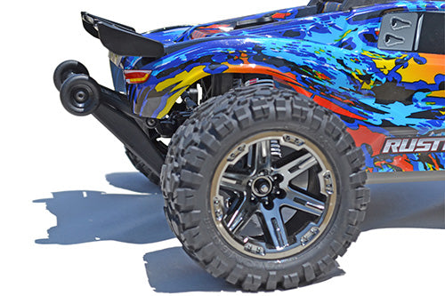 RPM Wheelie Bar Mount For TRAXXAS Rustler 4x4-adapts the adjustable Wheelie Bar TRA3678-NOT INCLUDED to the Rustler 4x4