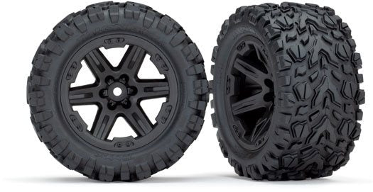 Tires & wheels, assembled, glued (2.8') (RXT black wheels, Talon Extreme tires, foam inserts) (2) (TSM rated) and