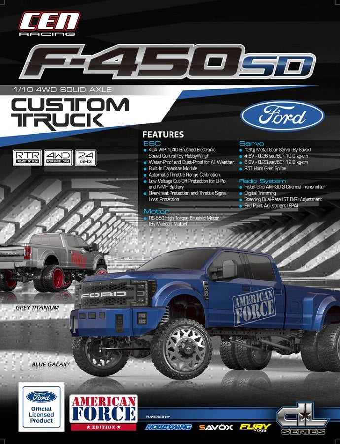 Ford F450 1/10 4WD Solid Axle (Blue Galaxy)