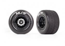 T&W Weld Black Chrome/Rear wheels and Tires for Drag/Slash M/T