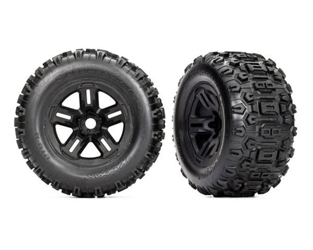 Traxxas Tires/Wheels Glued 3.8In Blk Wheels