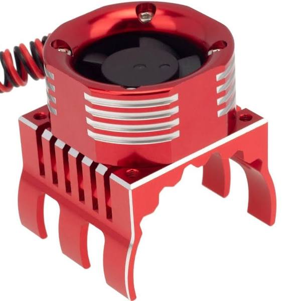 Power Hobby LED Heat Sink w High Speed Cooling Fans 1/8 Motors-Red
