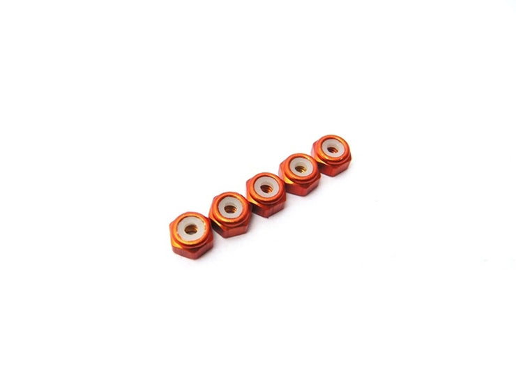 Hiro Seiko 4mm Alloy Nylon Nut (5pcs Orange)