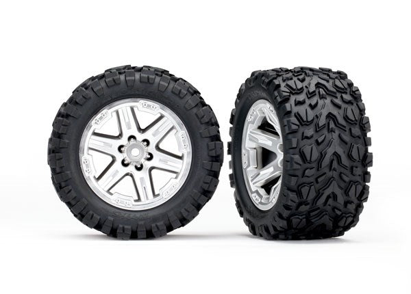 Tires & wheels, assembled, glued (2.8') (RXT Silver wheels, Talon Extreme tires, foam inserts) (2) (TSM rated)