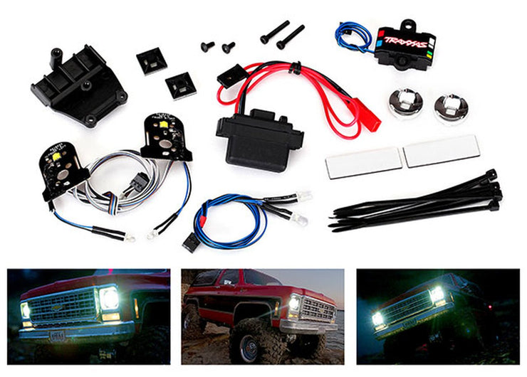 LED light set, complete with power supply (contains headlights, tail lights, side markerlights, & distribution block) (fits #8130 body)